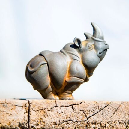 Mini Feng Shui Rhino Figurine  Guardianship and Stability