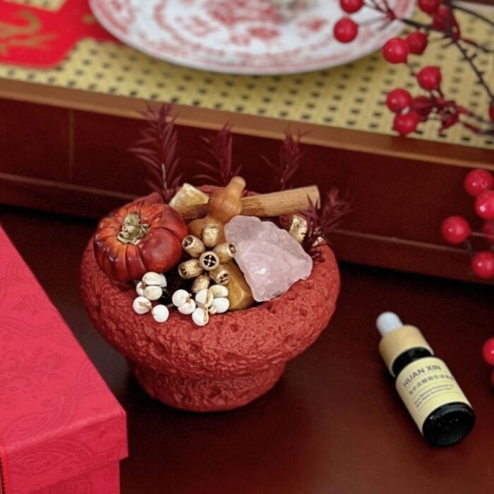 Red Essential oil Crystal Raw Stone gift set