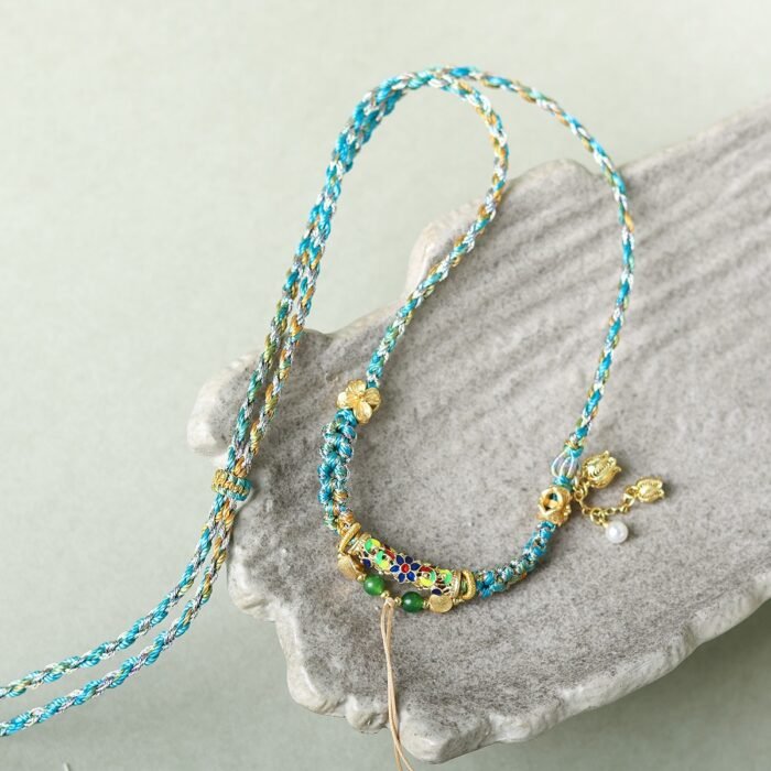 Hand woven necklace rope