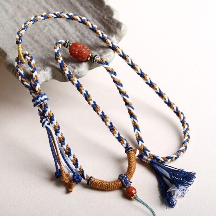 Hand woven necklace rope