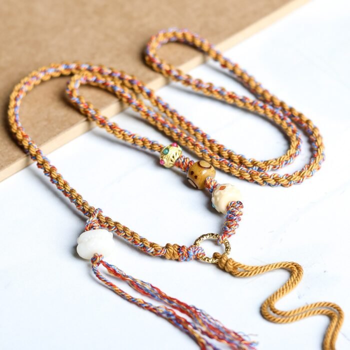 Hand woven necklace rope