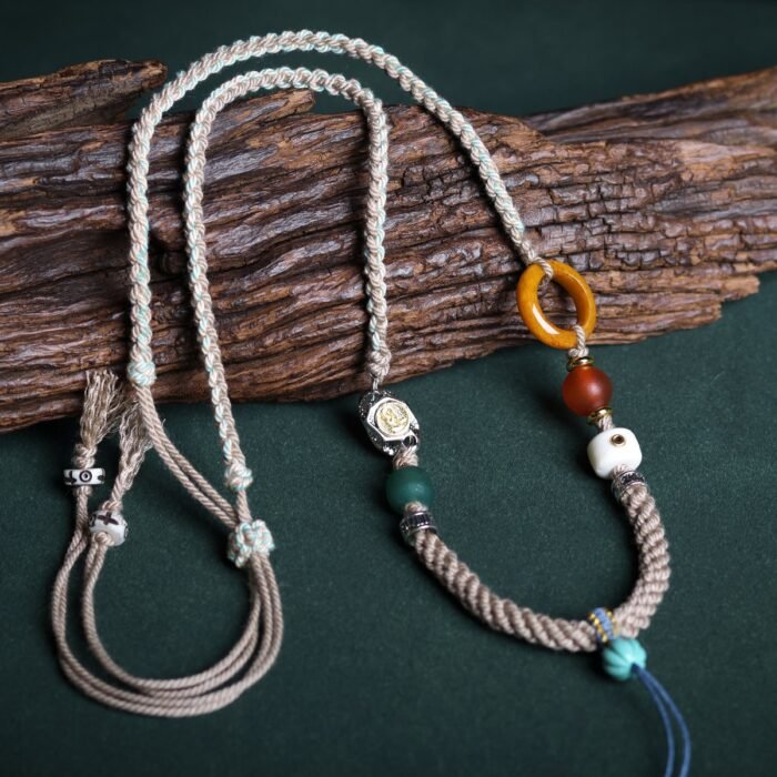 Hand woven necklace rope