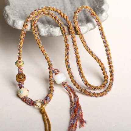 Hand woven necklace rope