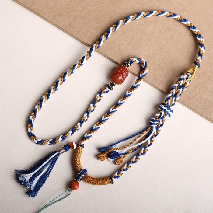 Hand woven necklace rope