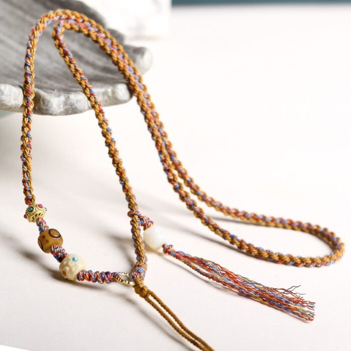 Hand woven necklace rope