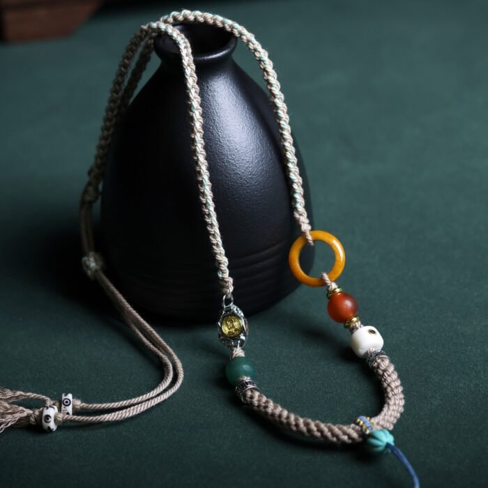 Hand woven necklace rope