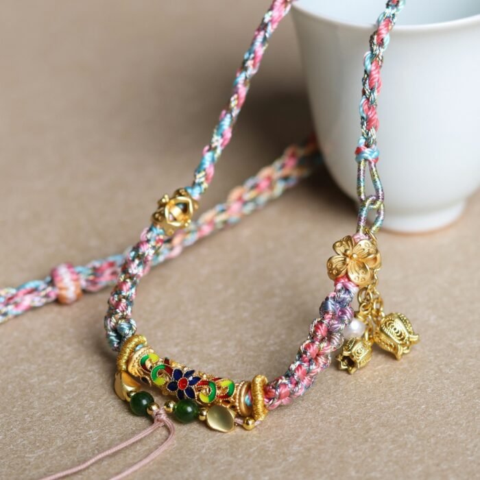 Hand woven necklace rope